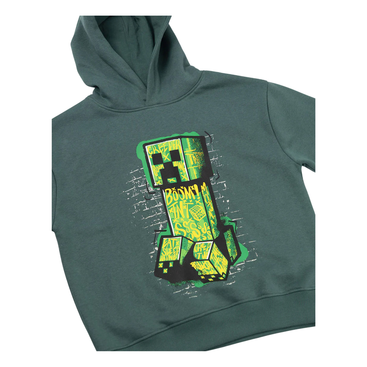 Green - Back - Minecraft Boys Creeper Hoodie And Joggers Set
