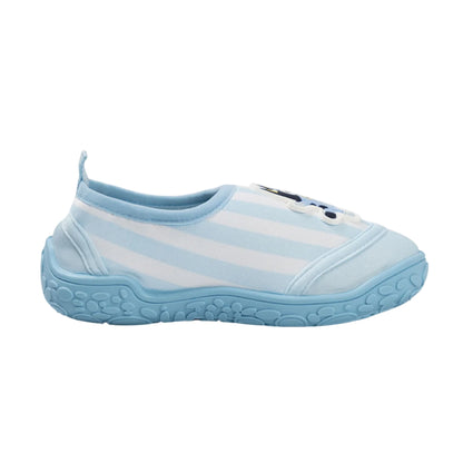 Light Blue-White - Back - Bluey Childrens-Kids Striped Water Shoes