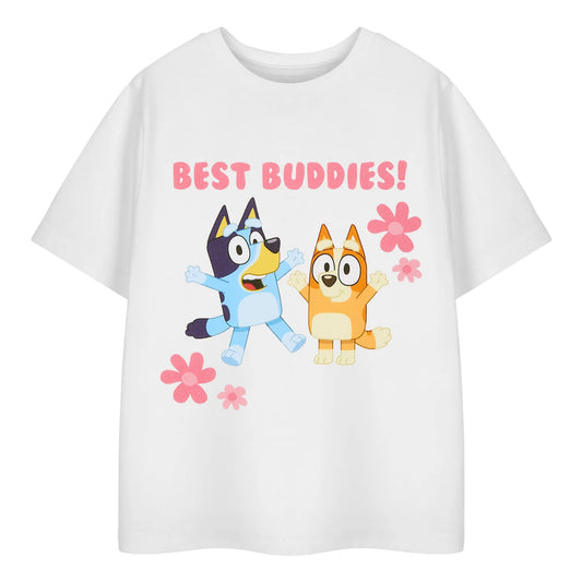 White - Front - Bluey Girls Best Buddies Bingo Short-Sleeved T-Shirt