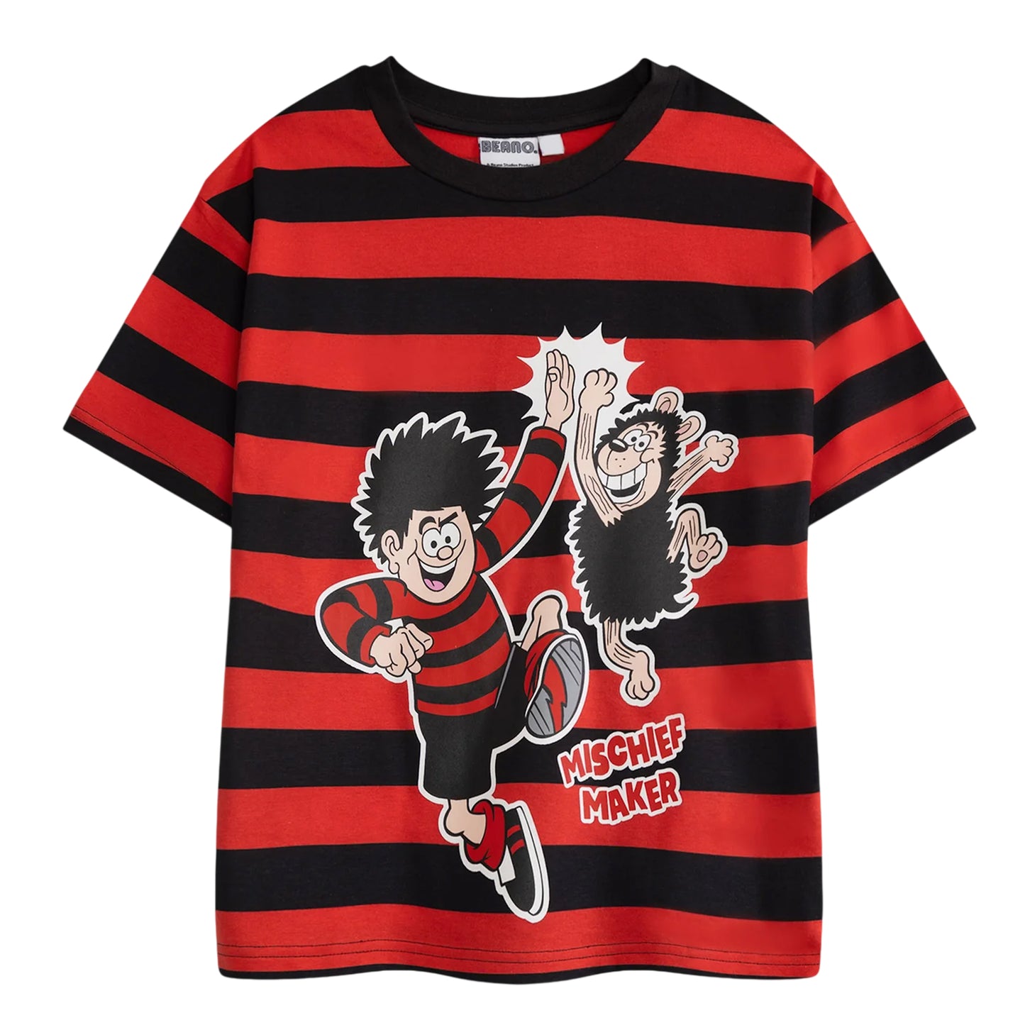 Red - Front - Beano Boys Dennis the Menace Short-Sleeved T-Shirt