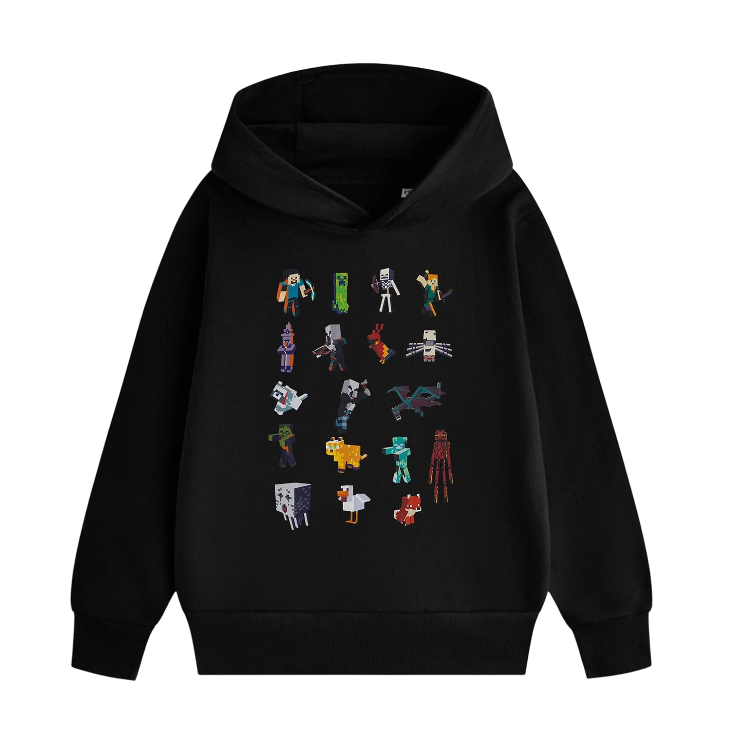 Black - Front - Minecraft Boys Sprites Hoodie