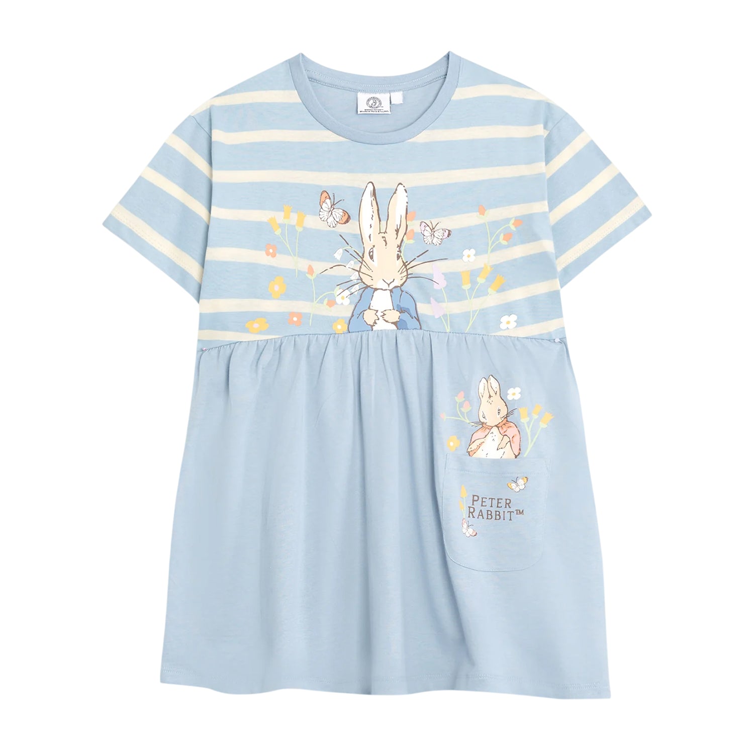 Blue - Front - Peter Rabbit Girls Striped Dress