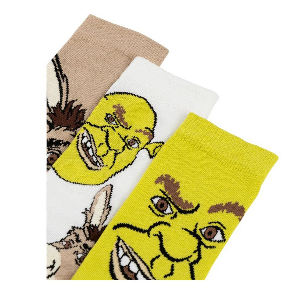 Multicoloured - Side - Shrek Unisex Adult Assorted Designs Calf-Length Socks (Pack of 3)