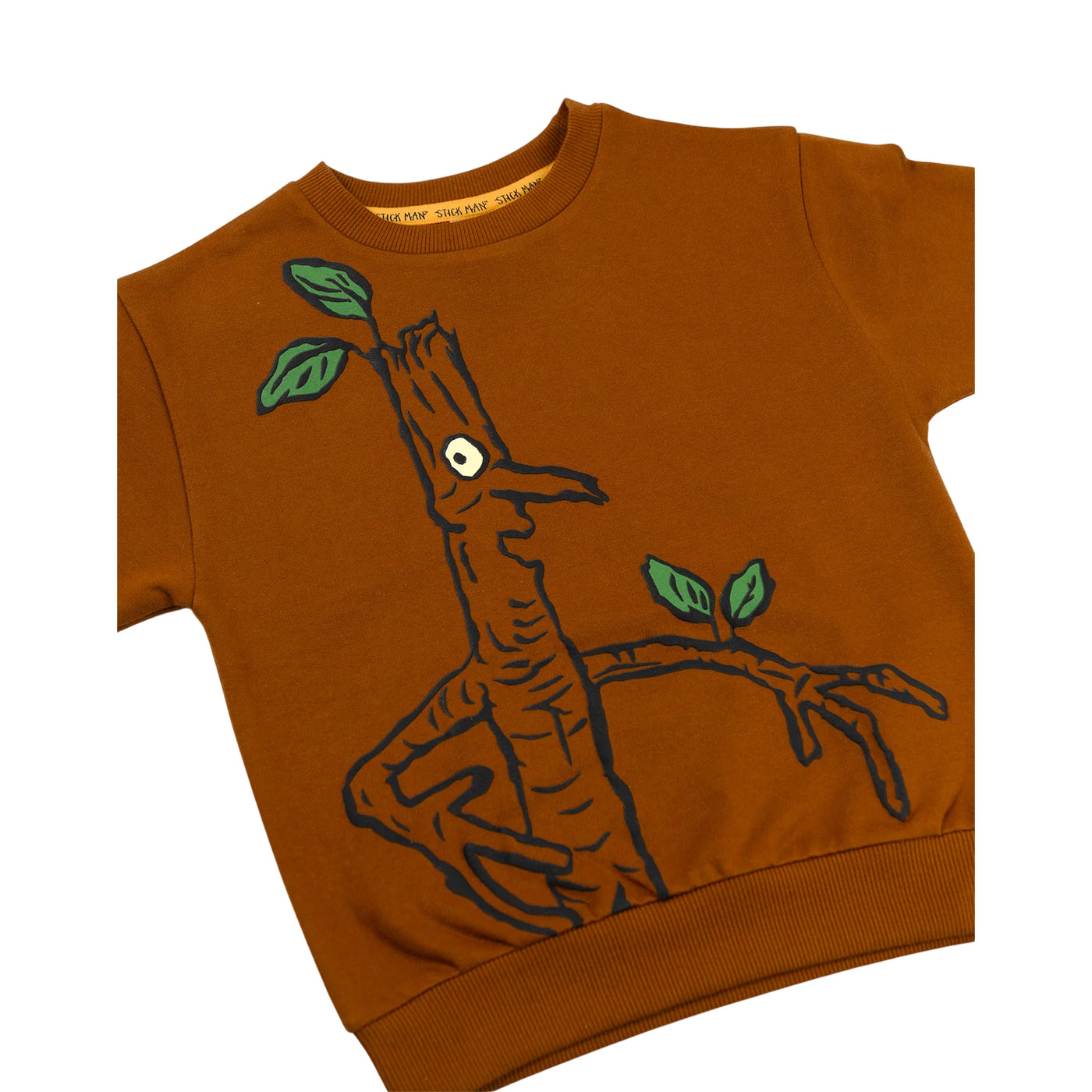 Brown - Side - The Gruffalo Childrens-Kids Stickman Cotton Sweatshirt