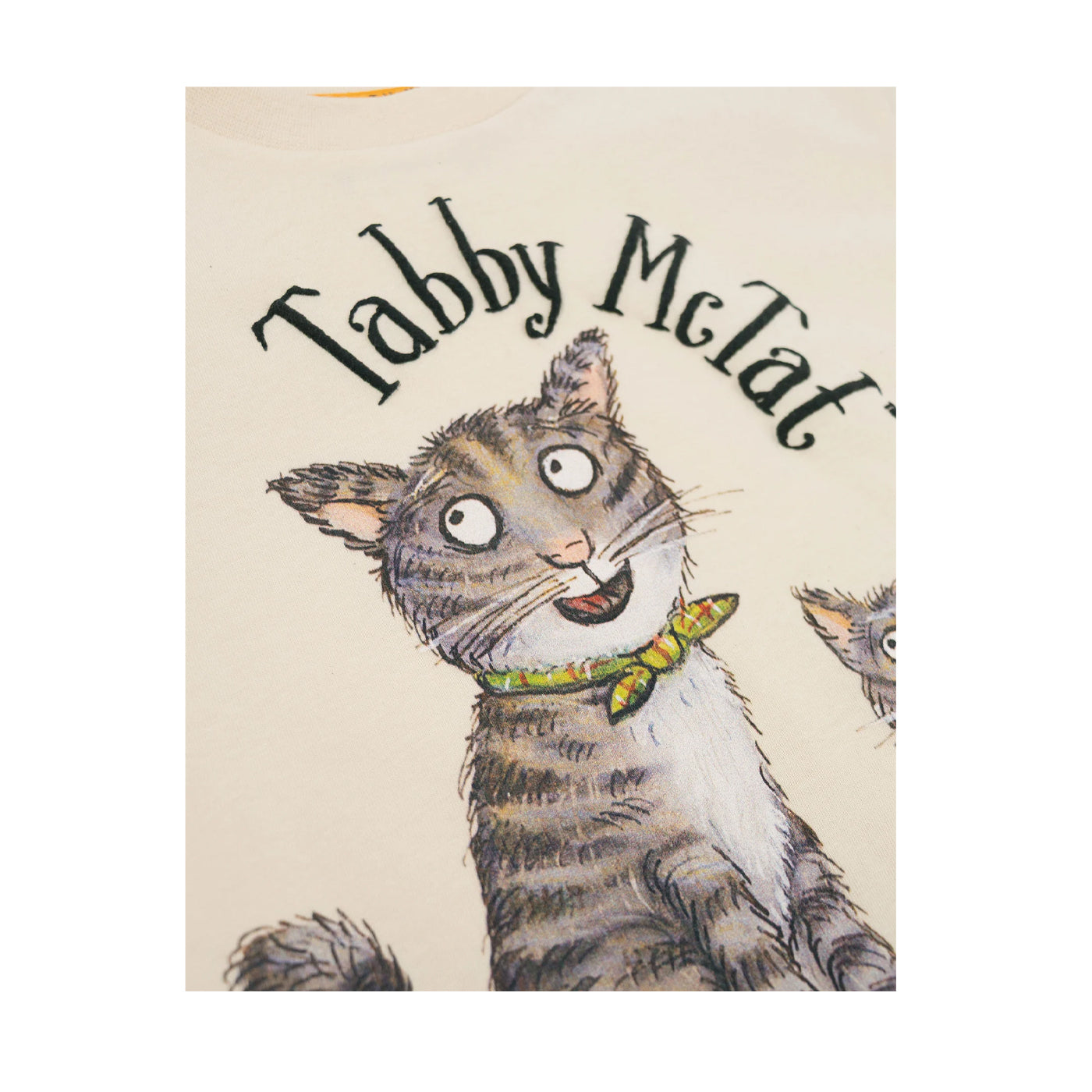 Beige - Side - Tabby McTat Childrens-Kids Purrrr-fect Short-Sleeved T-Shirt