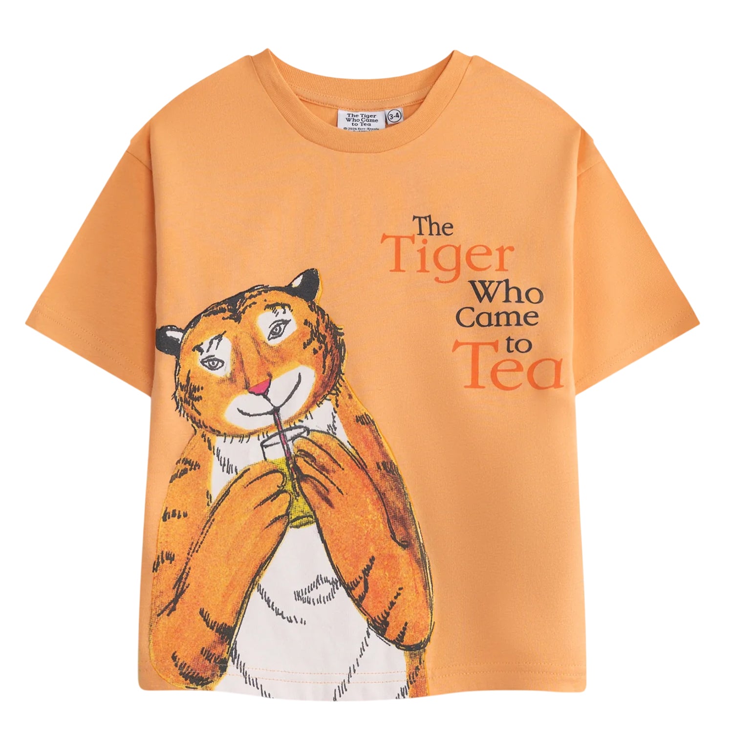 Peach - Front - The Tiger Who Came To Tea Boys Character Short-Sleeved T-Shirt