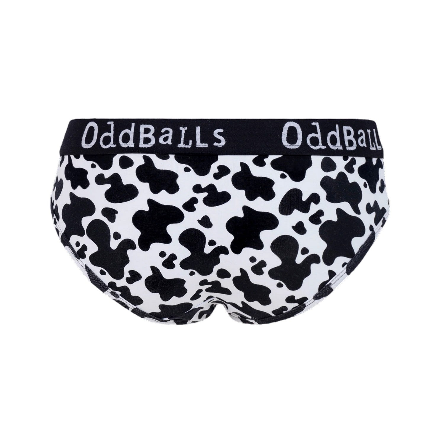 Black-White - Back - OddBalls Womens-Ladies Fat Cow Briefs