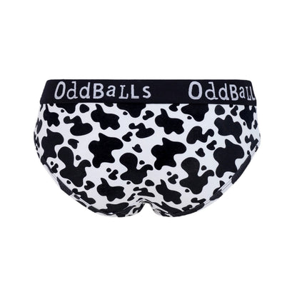 Black-White - Back - OddBalls Womens-Ladies Fat Cow Briefs