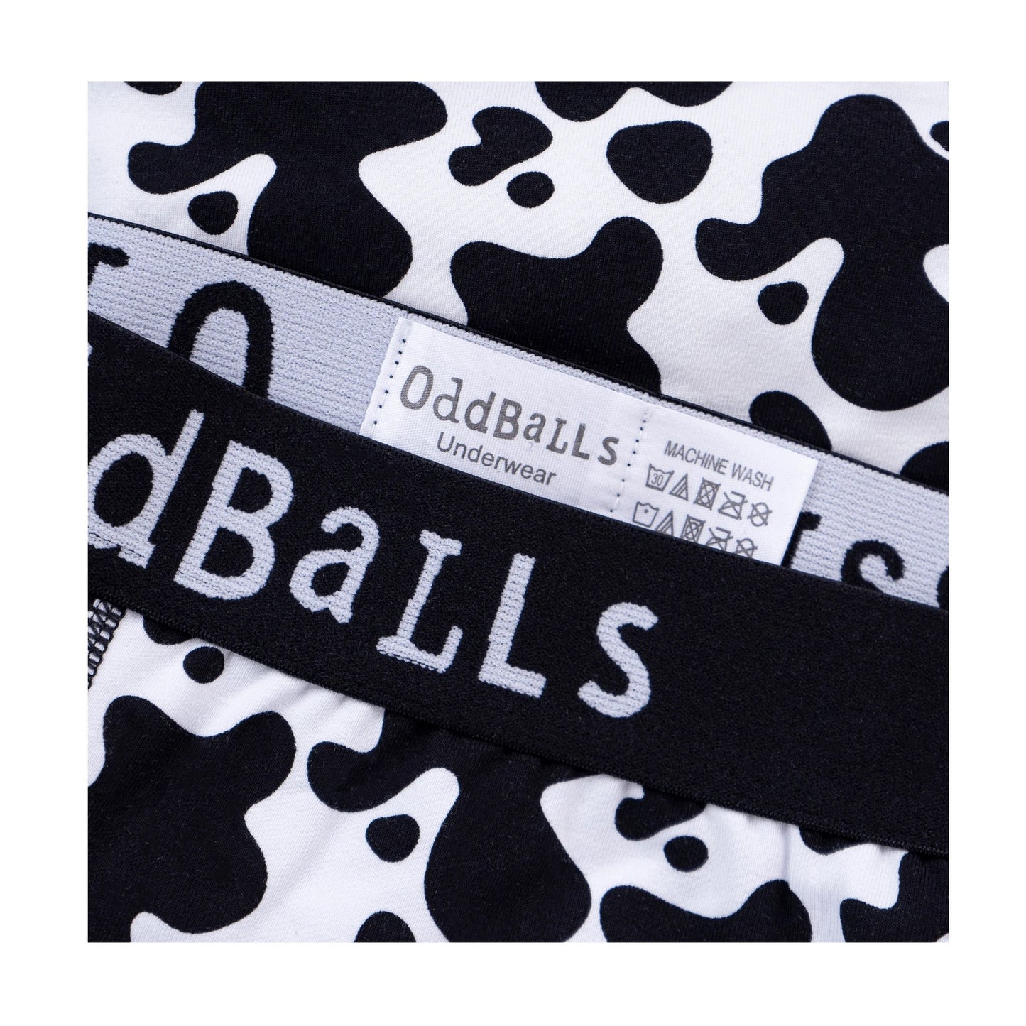 Black-White - Side - OddBalls Womens-Ladies Fat Cow Briefs