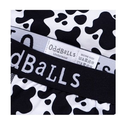 Black-White - Side - OddBalls Womens-Ladies Fat Cow Briefs