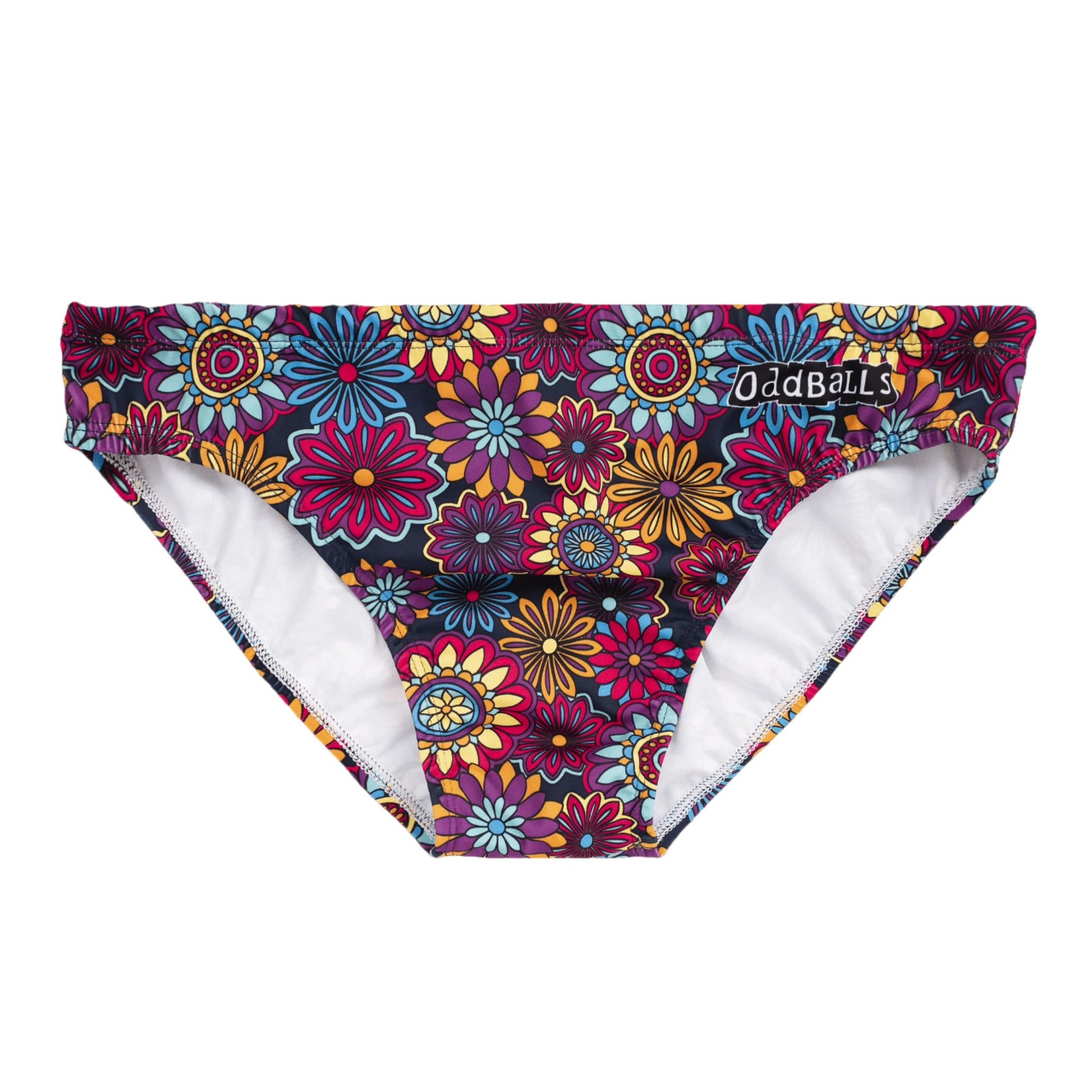 Multicoloured - Front - OddBalls Mens Bouquet Swim Briefs