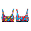 Multicoloured - Front - OddBalls Womens-Ladies The Rolling Stones Bralette (Pack Of 2)