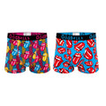 Multicoloured - Front - OddBalls Mens The Rolling Stones Boxer Shorts (Pack Of 2)