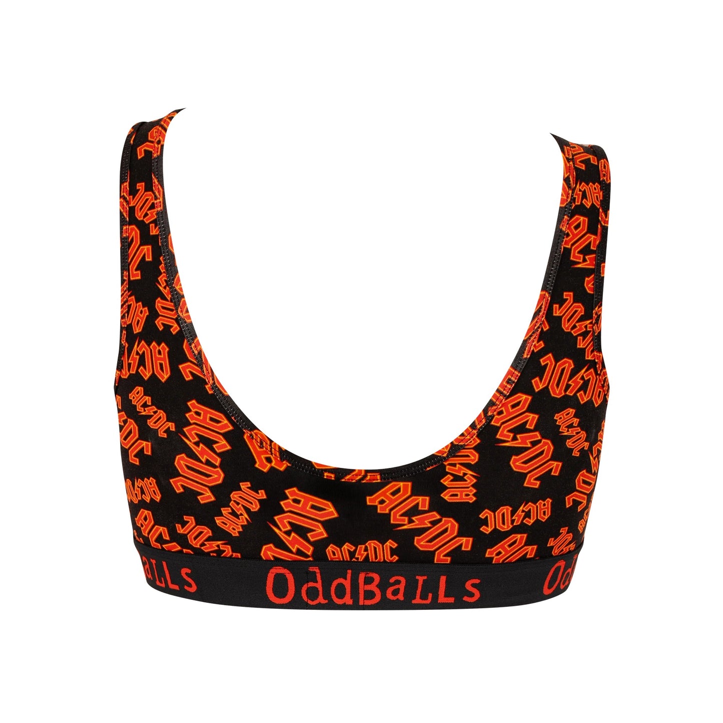 Red-Black - Back - OddBalls Womens-Ladies AC-DC Bralette