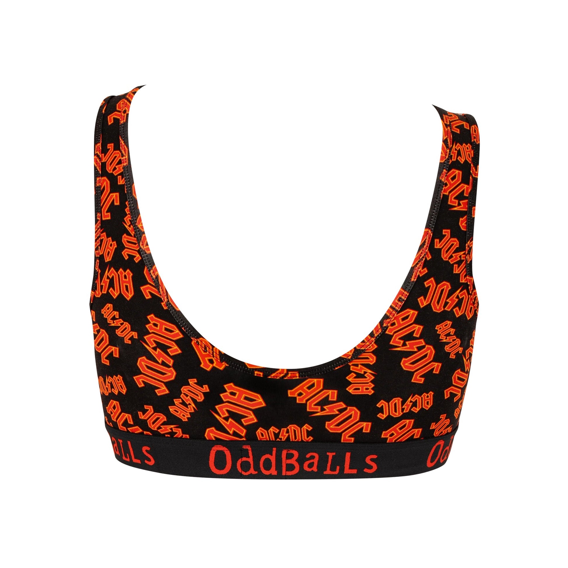 Red-Black - Back - OddBalls Womens-Ladies AC-DC Bralette