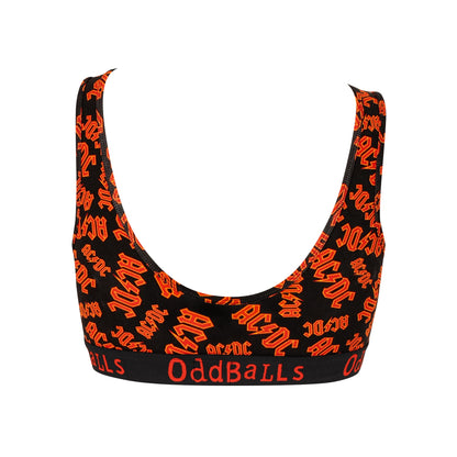 Red-Black - Back - OddBalls Womens-Ladies AC-DC Bralette