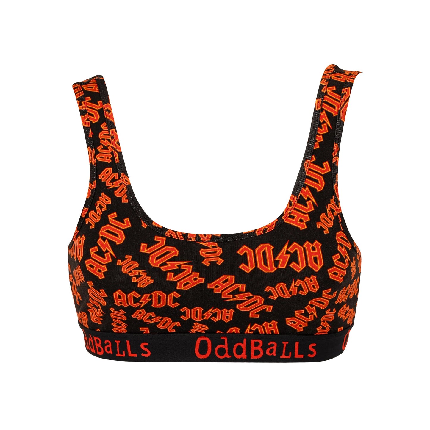 Red-Black - Front - OddBalls Womens-Ladies AC-DC Bralette