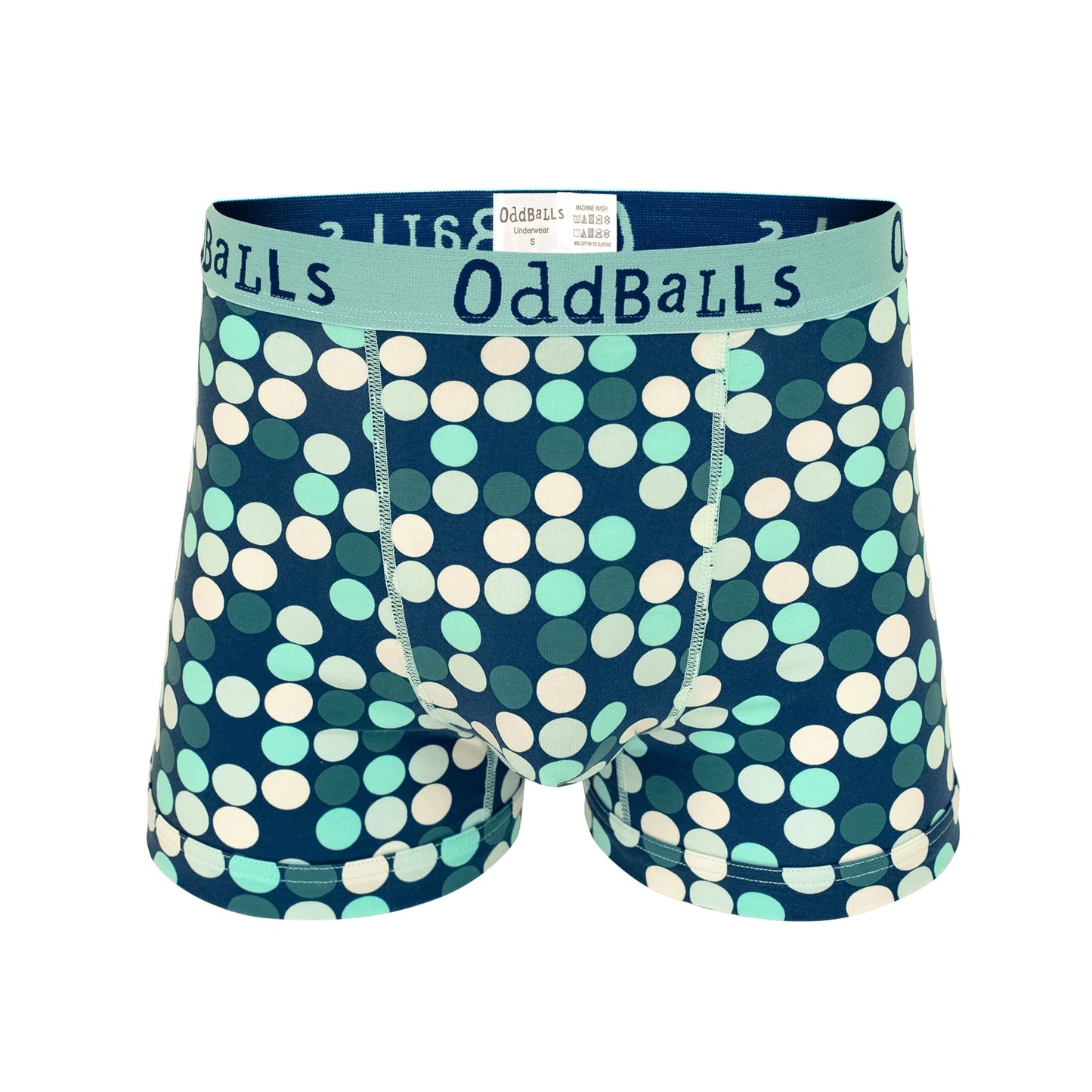 Blue-White - Front - Oddballs Teen Boys Minty Balls Boxer Shorts