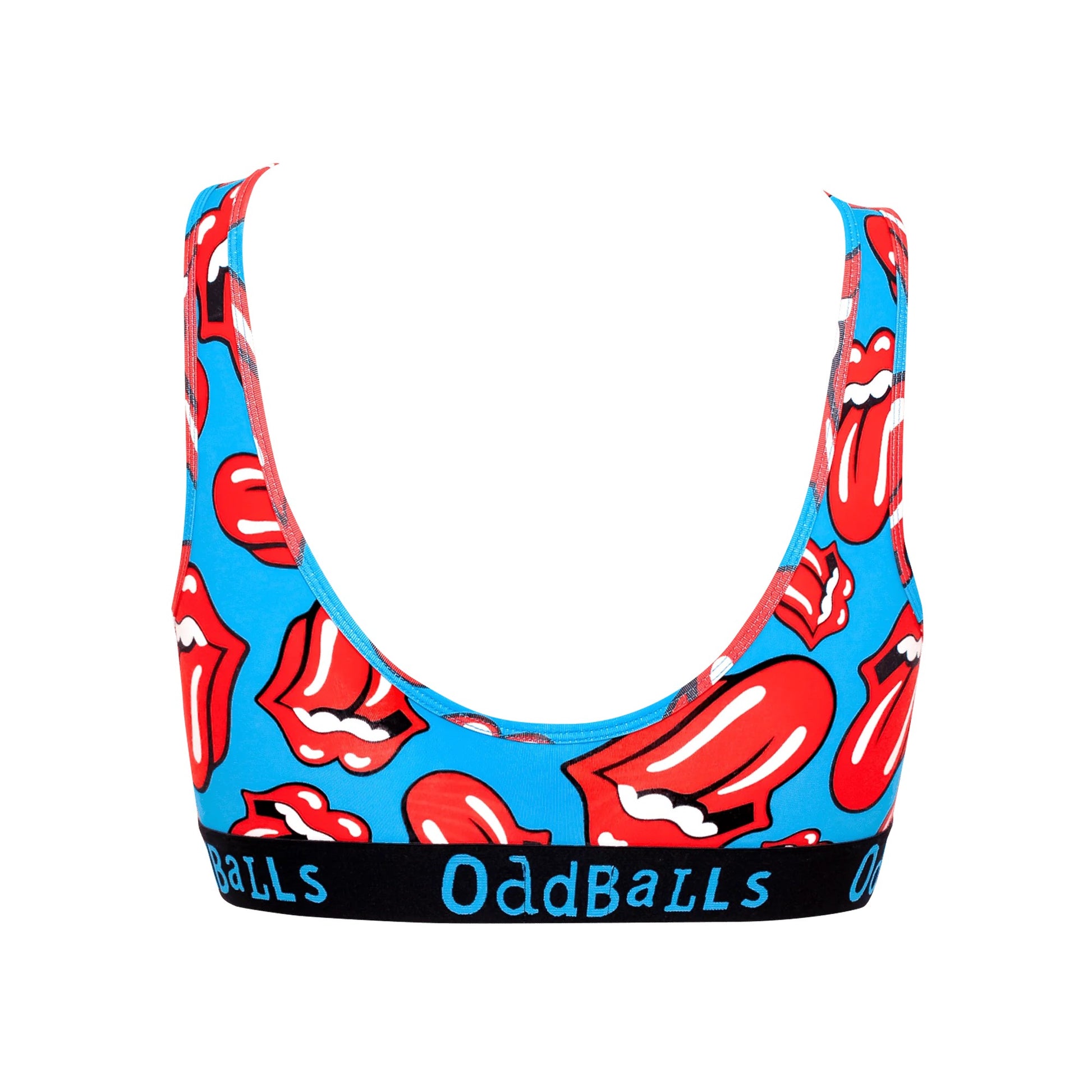 Blue-Red-Black - Back - OddBalls Womens-Ladies The Rolling Stones Bralette