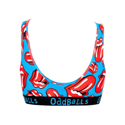 Blue-Red-Black - Back - OddBalls Womens-Ladies The Rolling Stones Bralette