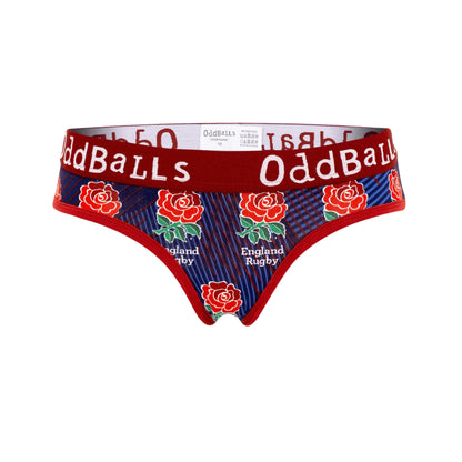Red-Blue - Front - OddBalls Womens-Ladies Alternate England Rugby Briefs