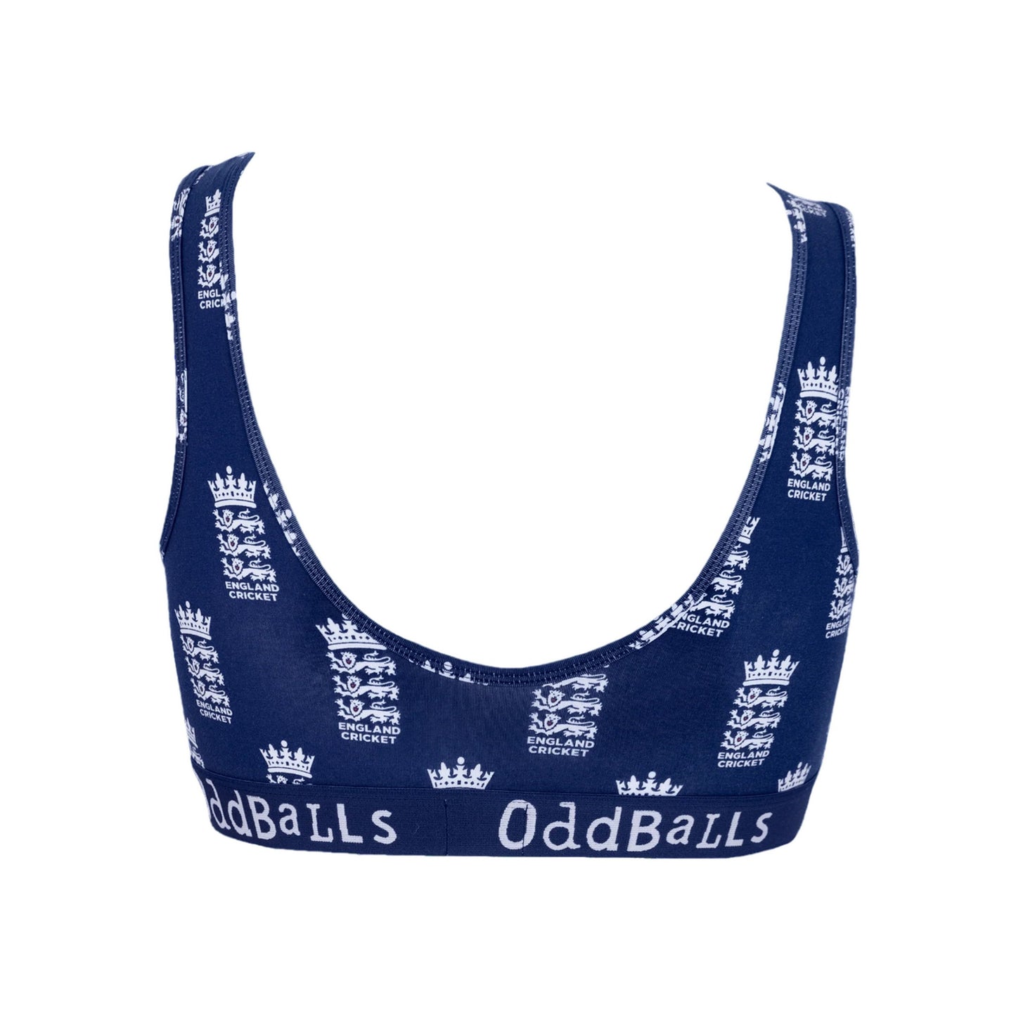 Blue-White - Back - OddBalls Womens-Ladies England Cricket Bralette