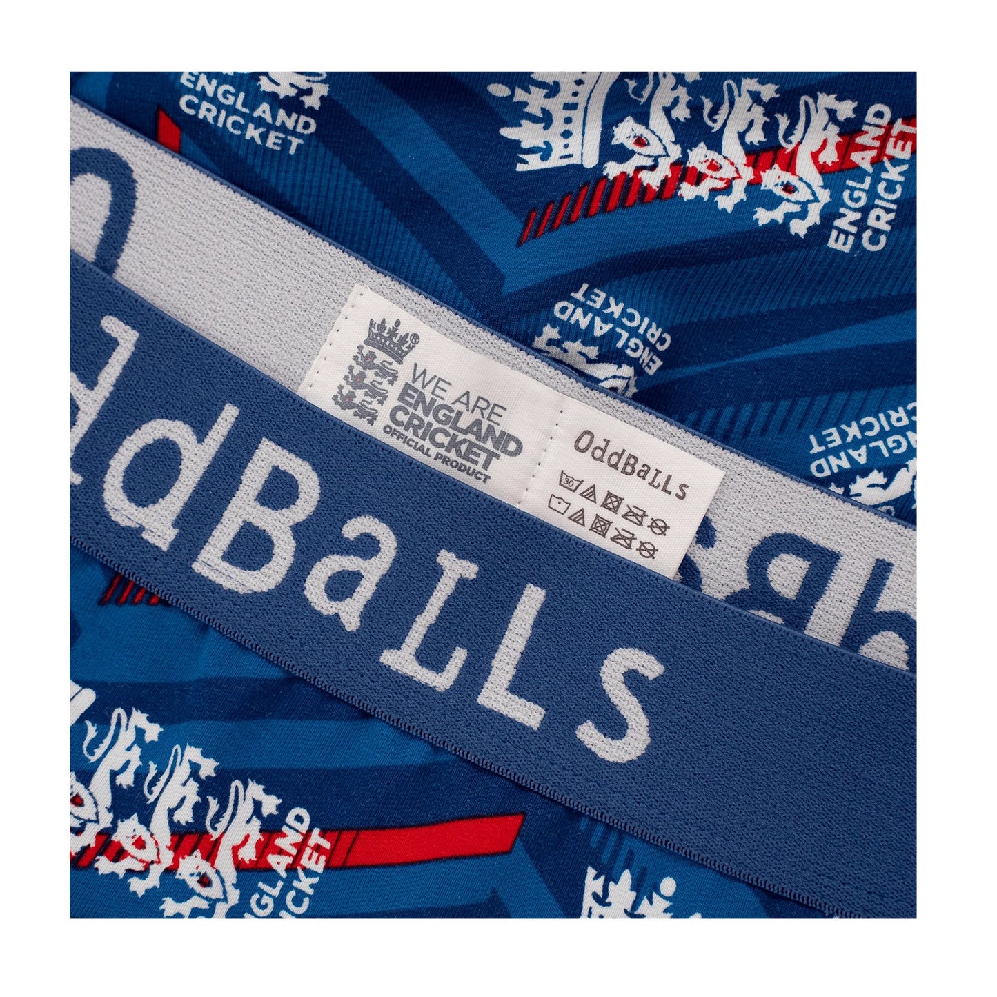 Blue-White - Side - OddBalls Womens-Ladies ODI Inspired England Cricket Briefs