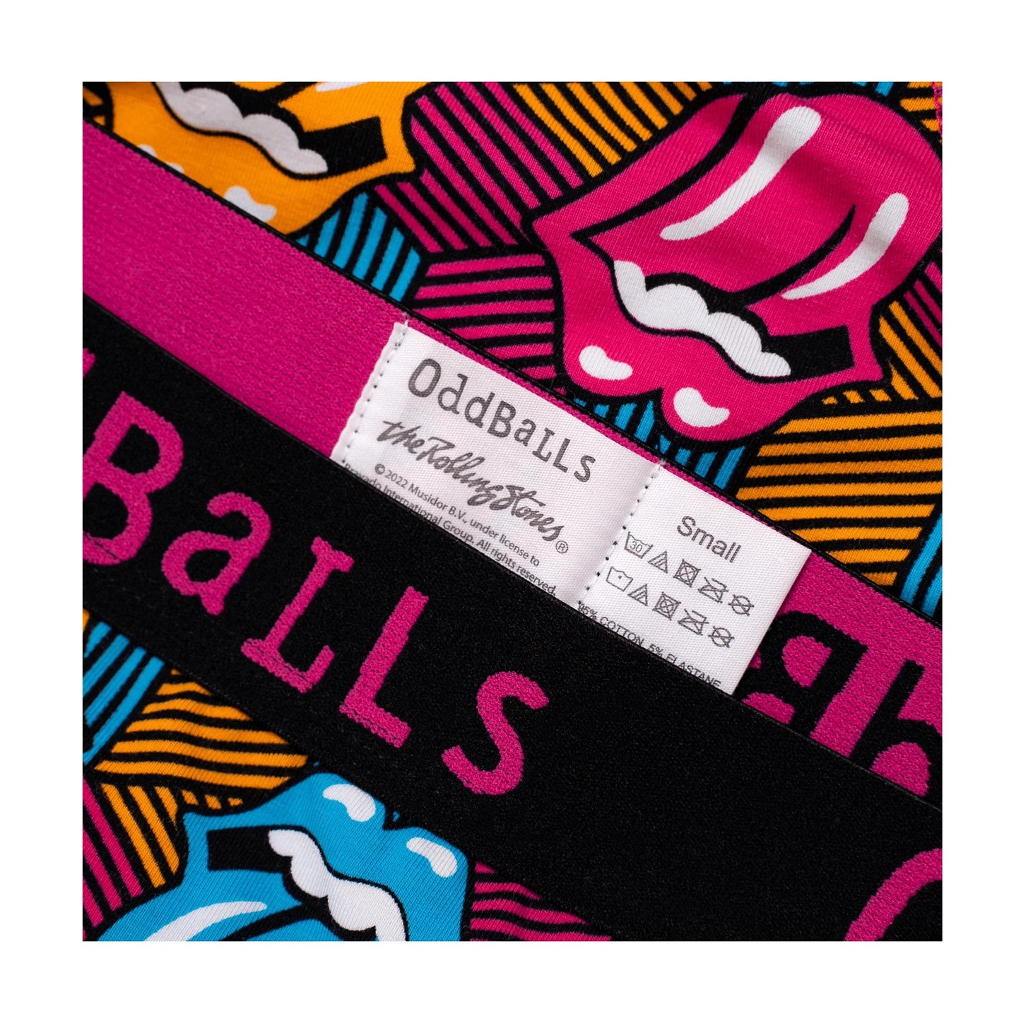 Multicoloured - Side - OddBalls Womens-Ladies Retro The Rolling Stones Briefs