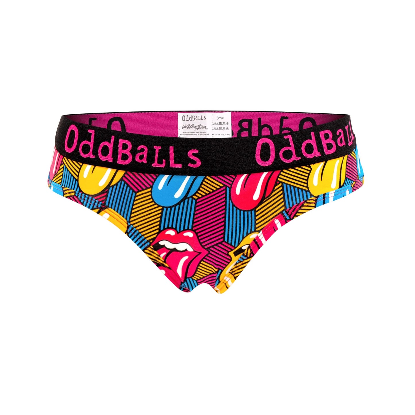 Multicoloured - Front - OddBalls Womens-Ladies Retro The Rolling Stones Briefs