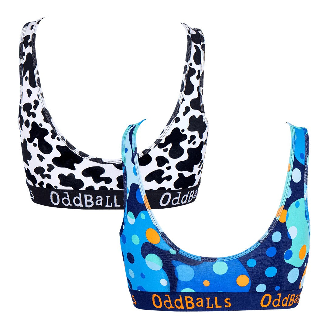 Multicoloured - Back - OddBalls Womens-Ladies Popular Bralette (Pack Of 2)