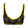 Black-Yellow - Back - OddBalls Womens-Ladies Alternate Welsh Rugby Union Bralette
