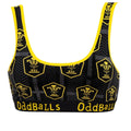 Black-Yellow - Front - OddBalls Womens-Ladies Alternate Welsh Rugby Union Bralette