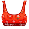 Red - Front - OddBalls Womens-Ladies Home Welsh Rugby Union Bralette