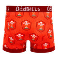 Red - Back - OddBalls Mens Home Welsh Rugby Union Boxer Shorts