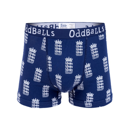 Blue-White - Front - OddBalls Mens England Cricket Boxer Shorts