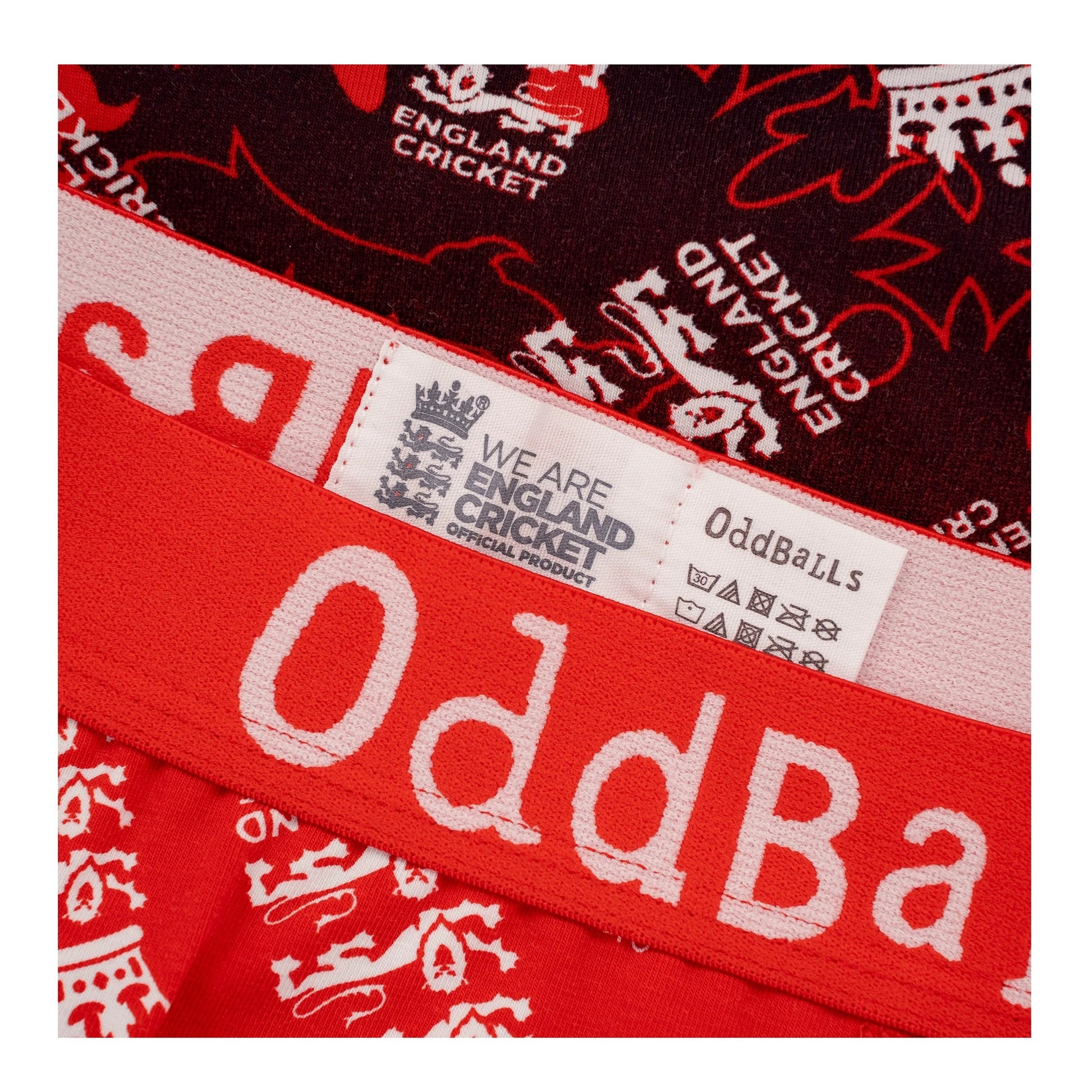 Red - Side - OddBalls Womens-Ladies England Cricket IT20 Briefs