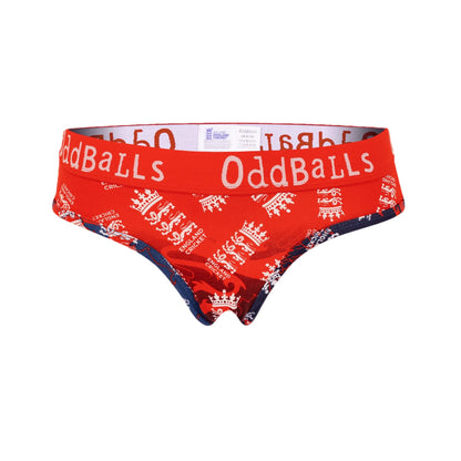 Red - Front - OddBalls Womens-Ladies England Cricket IT20 Briefs