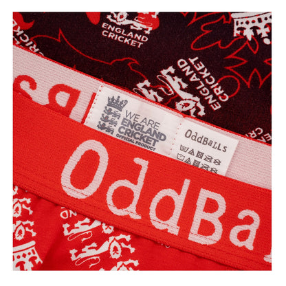Red-White - Side - OddBalls Mens England Cricket IT20 Boxer Shorts
