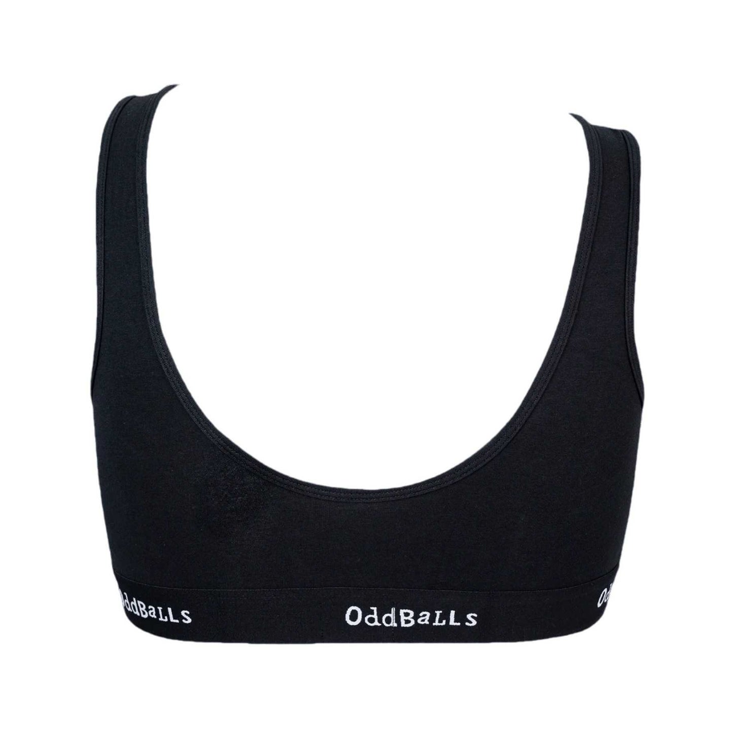 Black - Back - OddBalls Womens-Ladies Plain Bralette