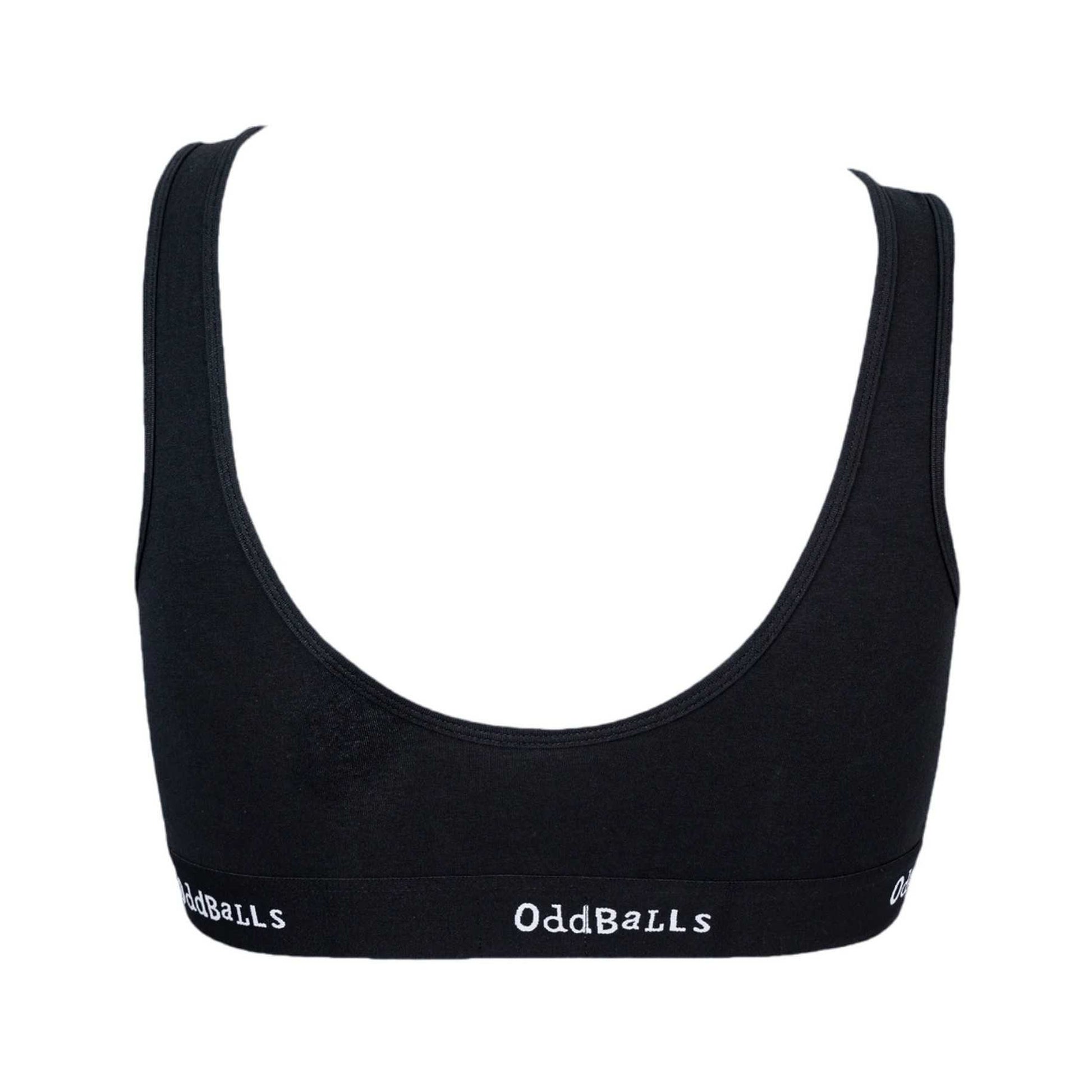 Black - Back - OddBalls Womens-Ladies Plain Bralette