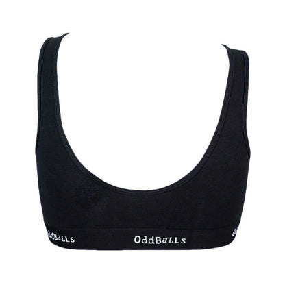 Black - Back - OddBalls Womens-Ladies Plain Bralette