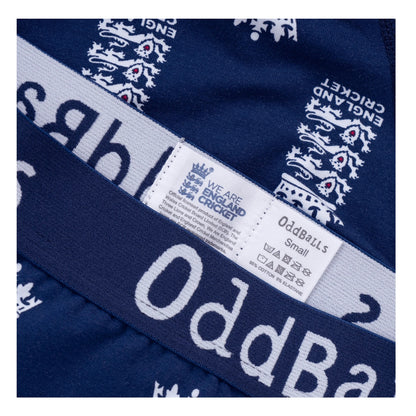 Blue-White - Side - OddBalls Womens-Ladies England Cricket Briefs