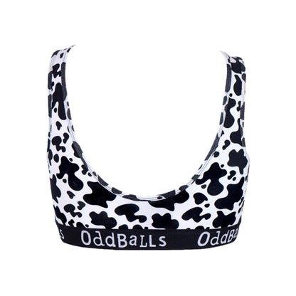 Black-White - Back - OddBalls Womens-Ladies Fat Cow Bralette