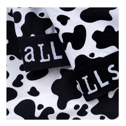Black-White - Side - OddBalls Womens-Ladies Fat Cow Bralette