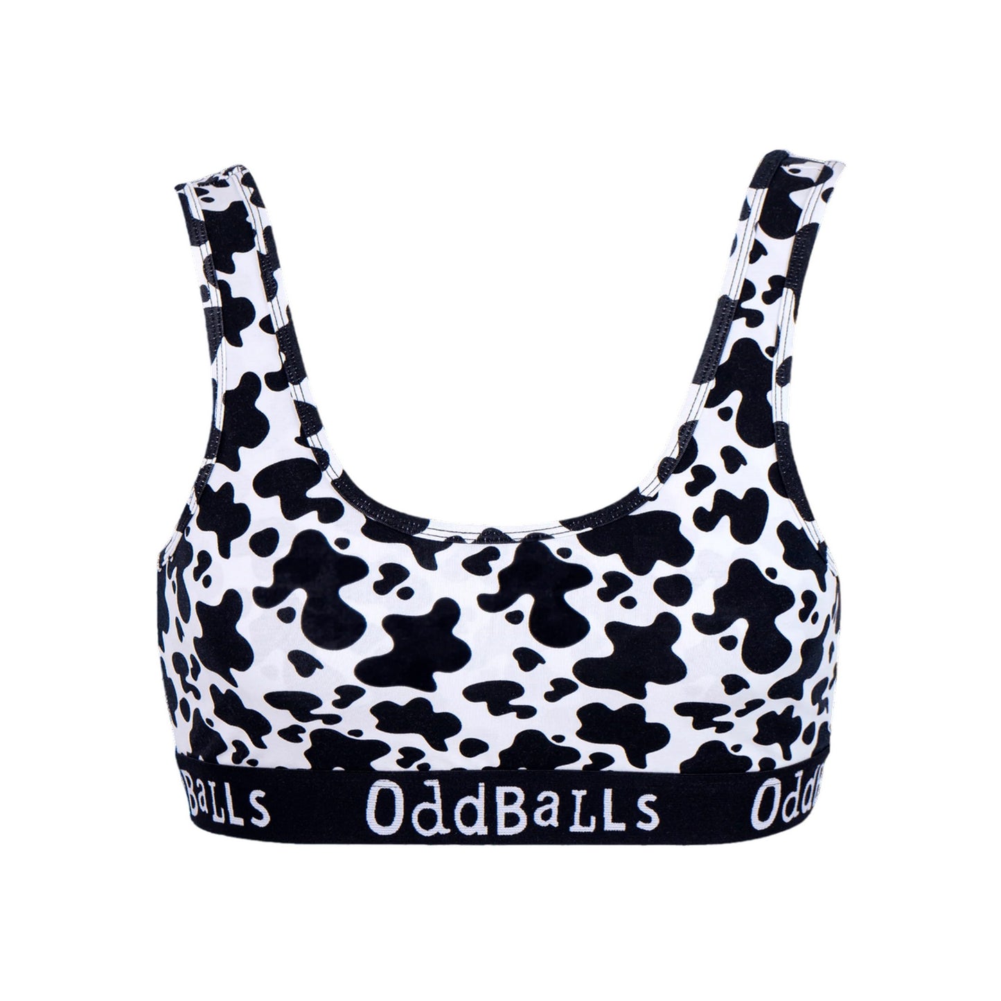 Black-White - Front - OddBalls Womens-Ladies Fat Cow Bralette