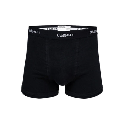 Black - Side - OddBalls Mens Classic Plain Boxer Shorts (Pack of 4)