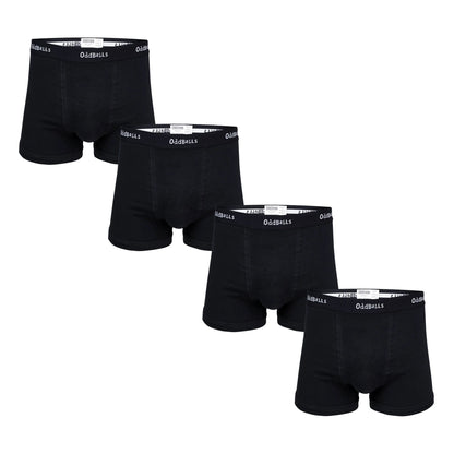 Black - Front - OddBalls Mens Classic Plain Boxer Shorts (Pack of 4)