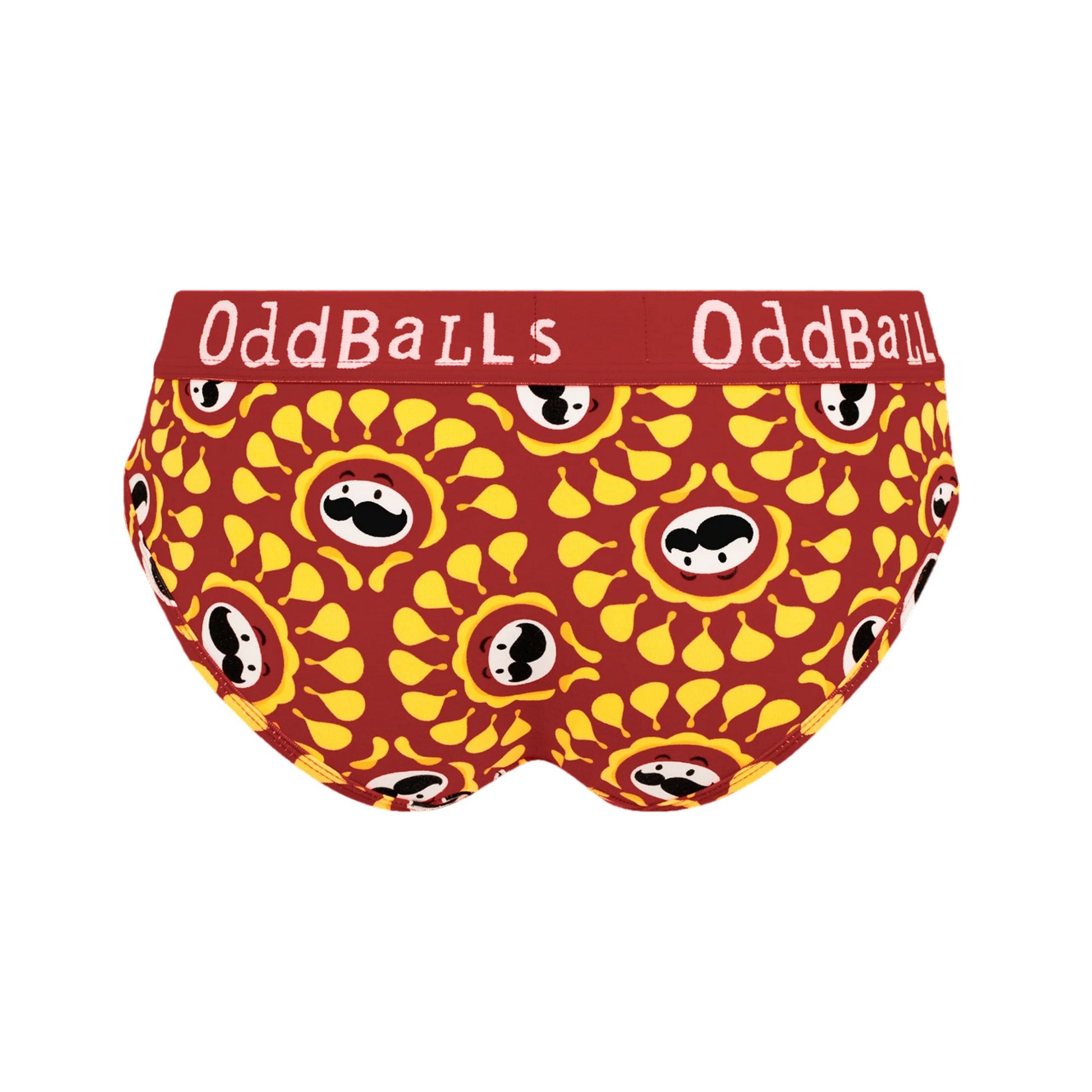 Red-Yellow - Back - OddBalls Womens-Ladies BBQ Pringles Briefs