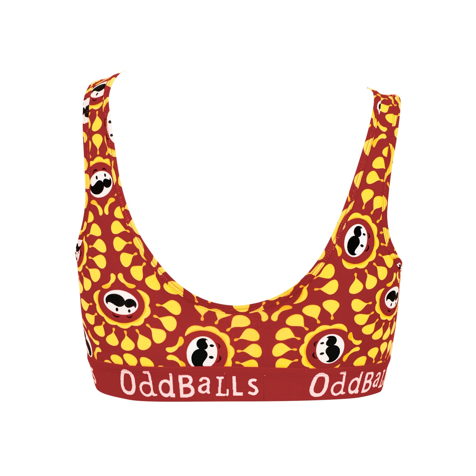 Red-Yellow - Back - OddBalls Womens-Ladies BBQ Pringles Bralette