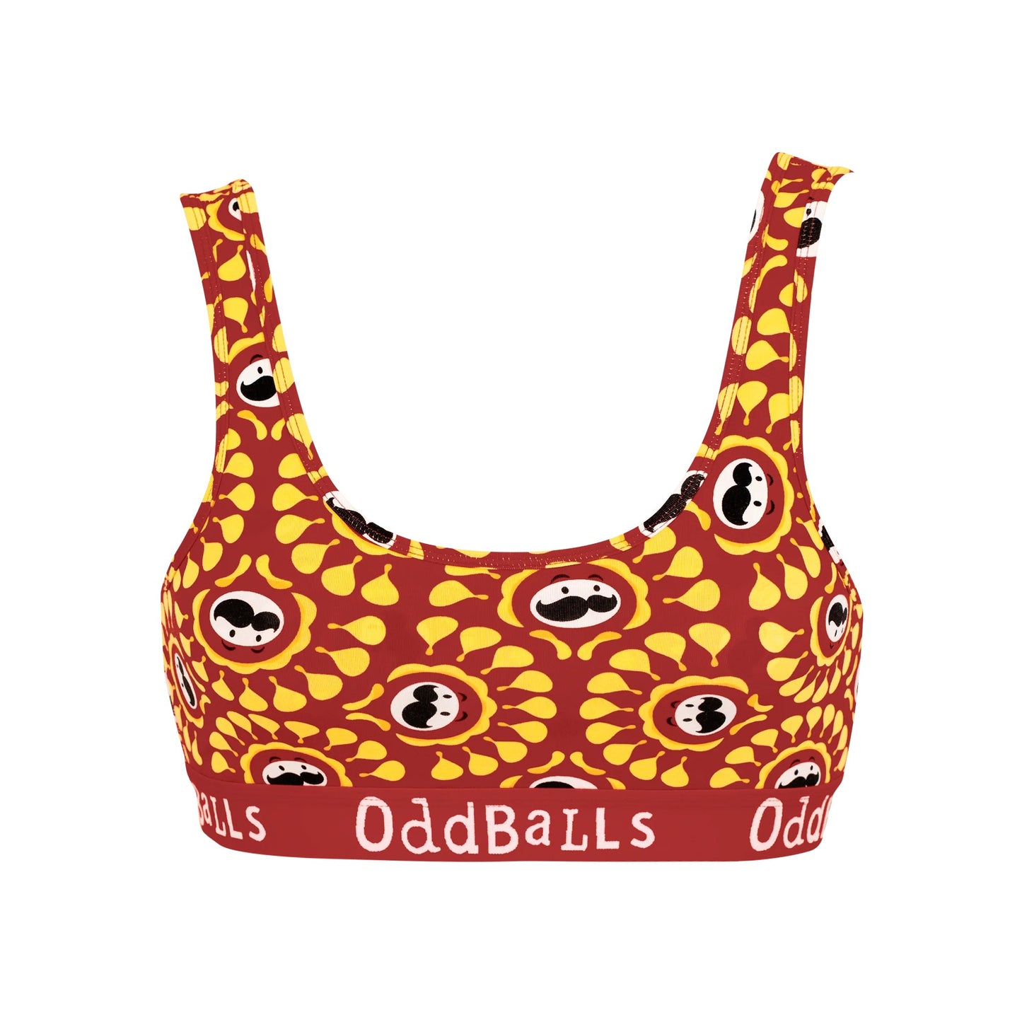 Red-Yellow - Front - OddBalls Womens-Ladies BBQ Pringles Bralette